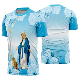 Arte vetor camisa Virgem Maria azul