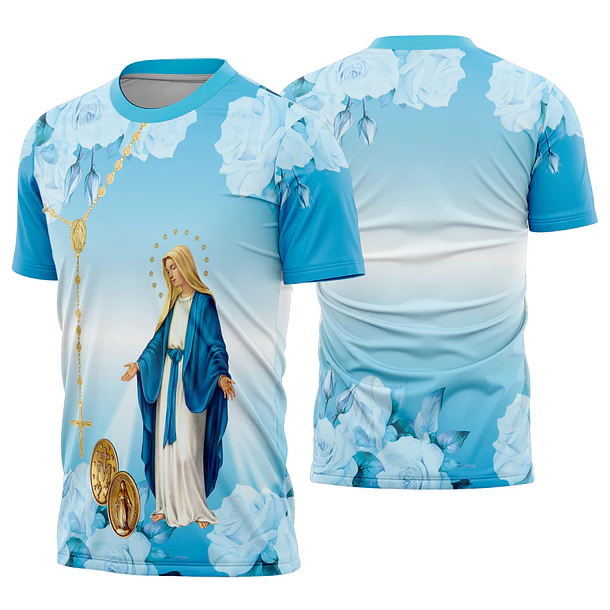 Arte vetor camisa Virgem Maria azul