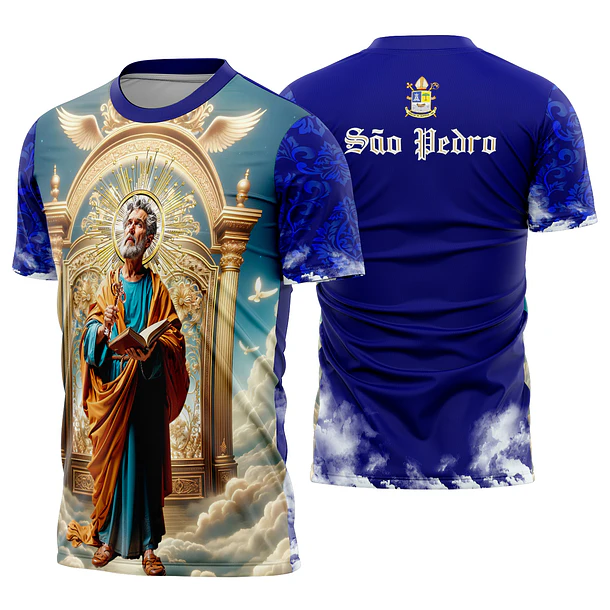 Arte estampa Camisa São Pedro #SPD-AZUM