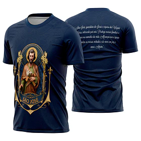 Arte estampa camisa São Jose azul Mod-3