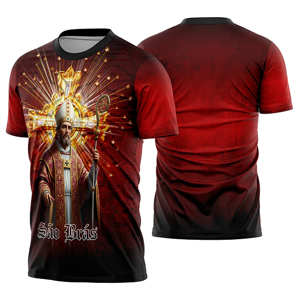 Arte estampa camisa São Brás