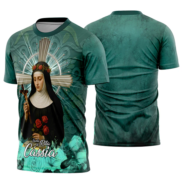Arte estampa camisa Santa Rita de Cássia 2
