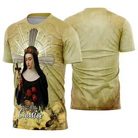 Arte estampa camisa Santa Rita de Cássia