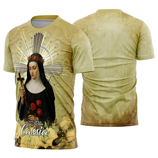 Arte estampa camisa Santa Rita de Cássia 1