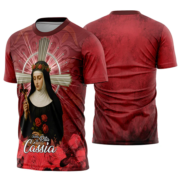 Arte estampa camisa Santa Rita de Cássia 3