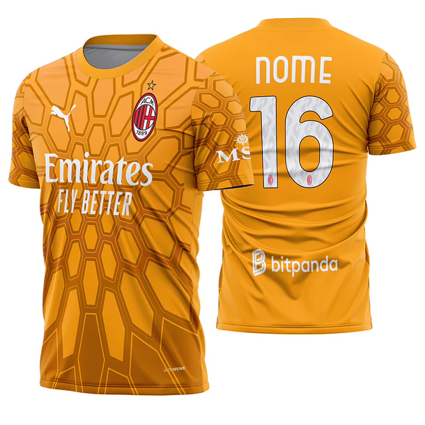 Arte Vetor Camisa AC Milan goleiro 2026-2027