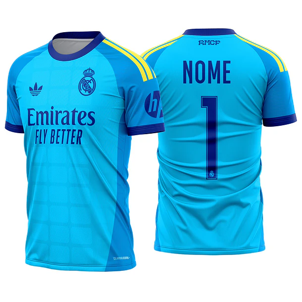 Arte vetor camisa Real Madrid goleiro azul 2026-2027