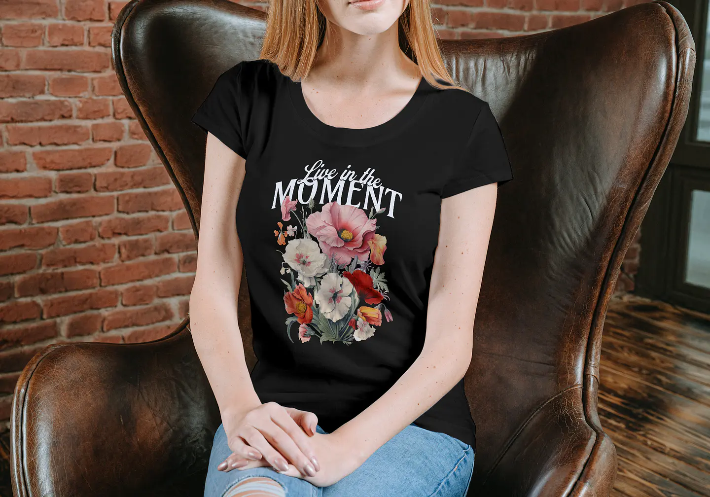 T-shirt Mulher flores moment 1