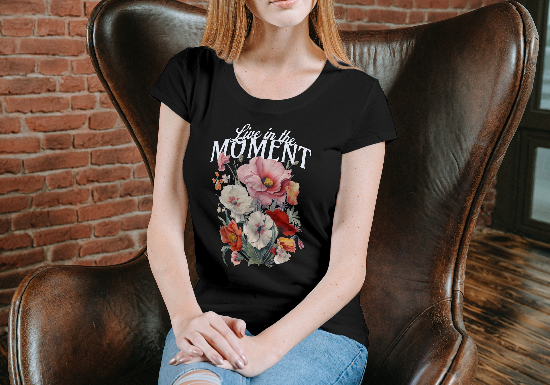 T-shirt Mulher flores moment 1