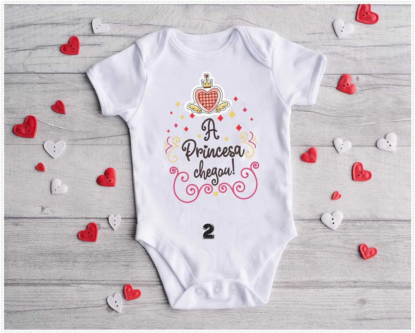 Body de Bebé Personalizado para Menina — Foto ou Nome 1