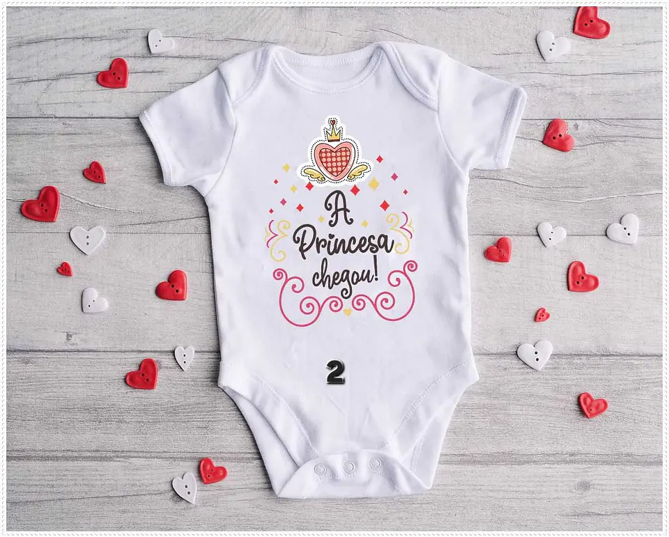 Body de Bebé Personalizado para Menina — Foto ou Nome 1