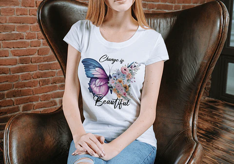 T-shirt Streetwear — Borboleta e Flores
