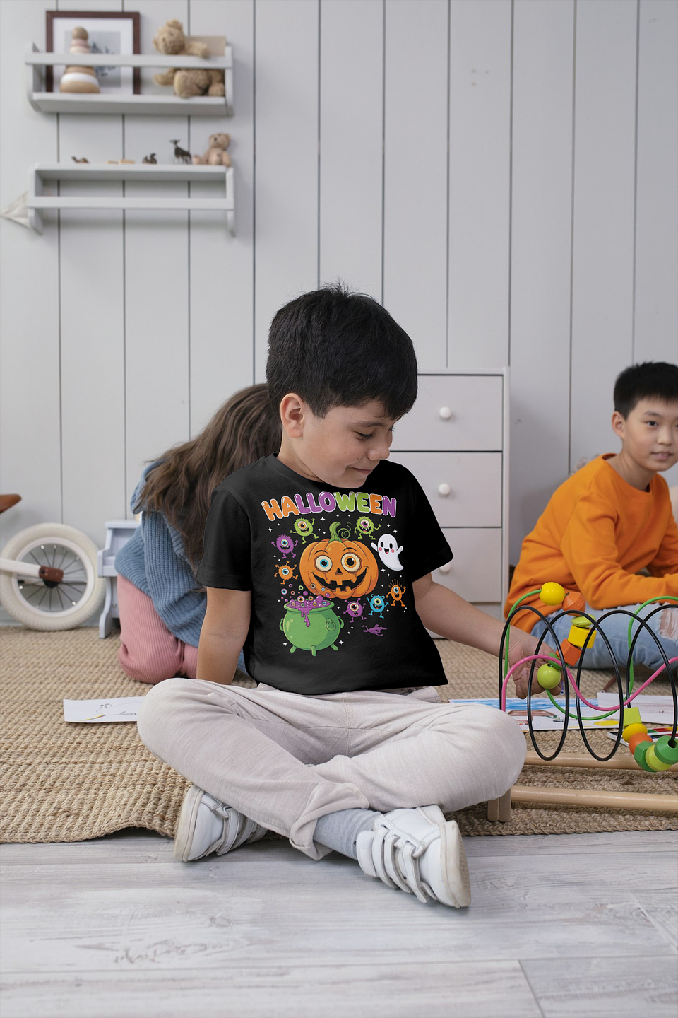 T-shirt Infantil Halloween – Abóbora Maluca & Caldeirão 1