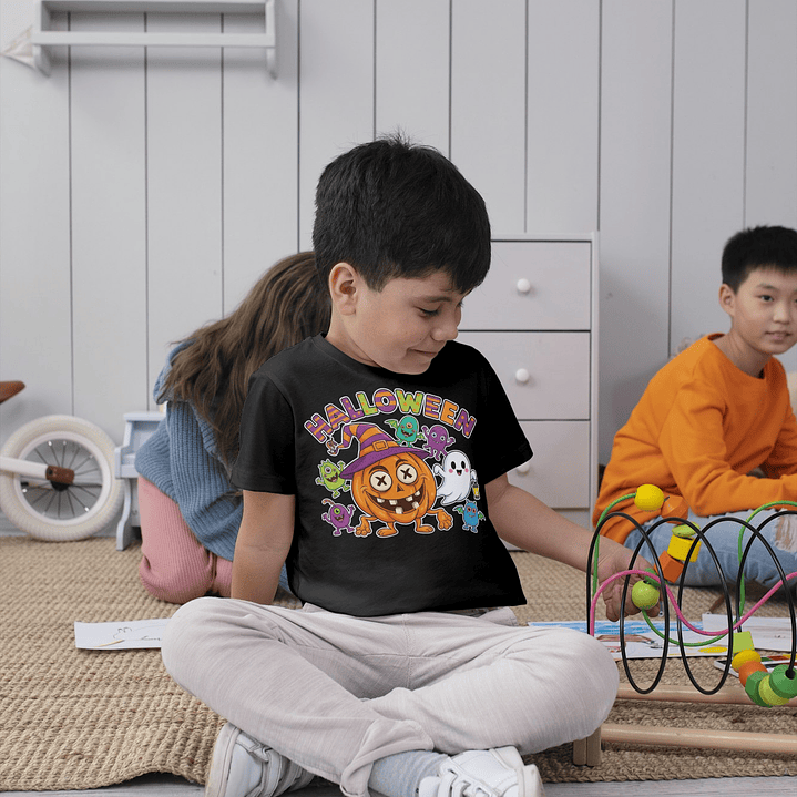 T-shirt Infantil Halloween – Abóbora Chapéu de Bruxa 1