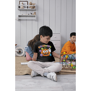 T-shirt Infantil Halloween – Abóbora Divertida & Mini Monstros