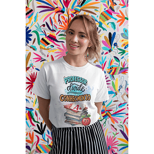 T-shirt Professor “Divide Conhecimento” – Livros & A+
