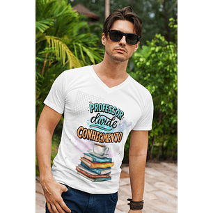 T-shirt Professor “Divide Conhecimento” – Chá com Livros