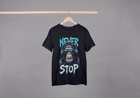 T-shirt “Macaco Never Stop” – Meio Tom 