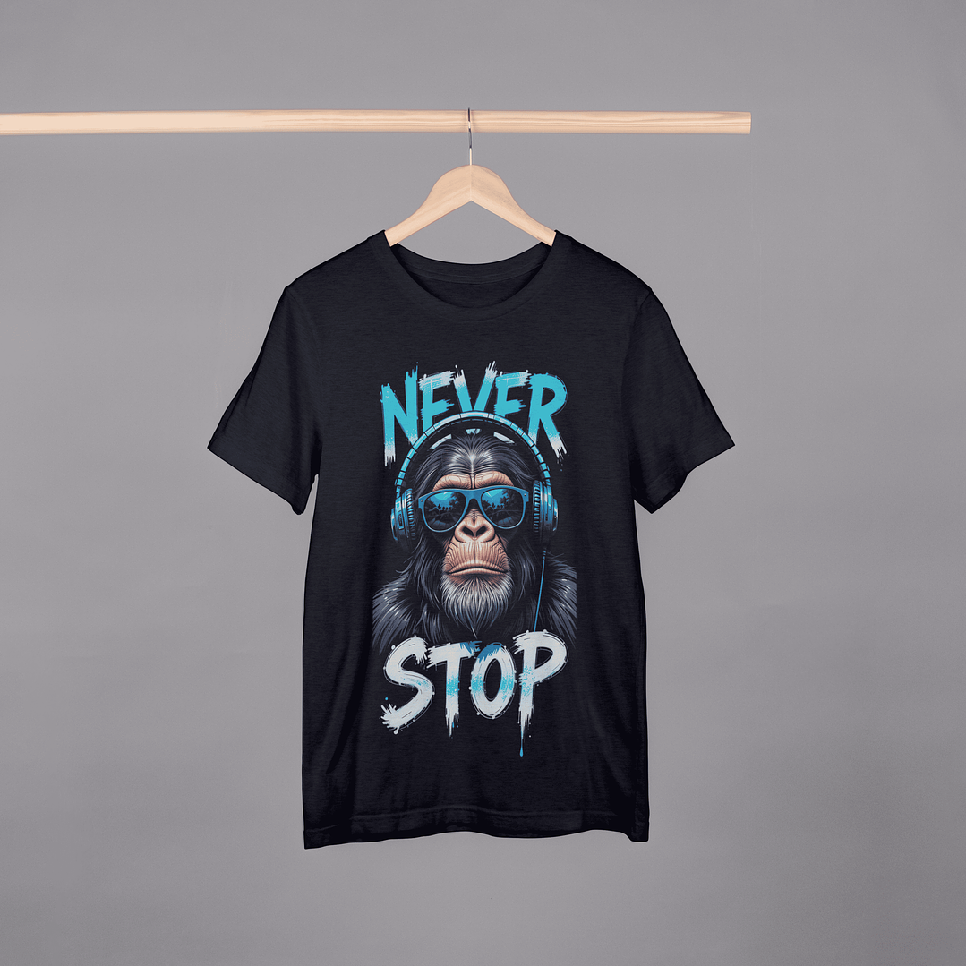 T-shirt “Macaco Never Stop” – Meio Tom  1