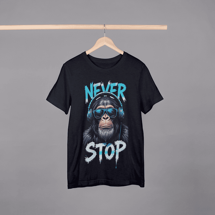 T-shirt “Macaco Never Stop” – Meio Tom  1
