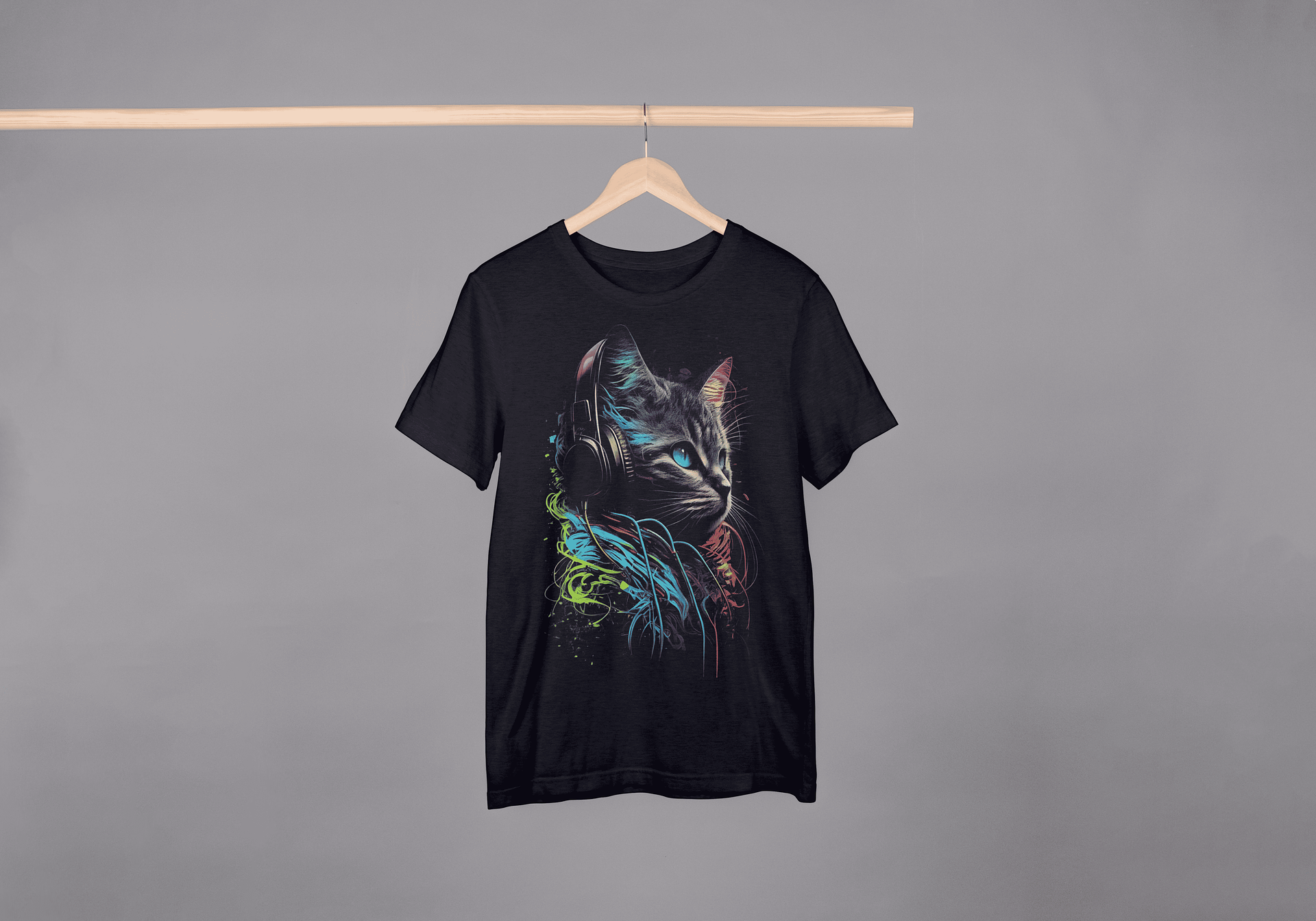 T-shirt “Gato com Auscultadores” – Meio Tom 1