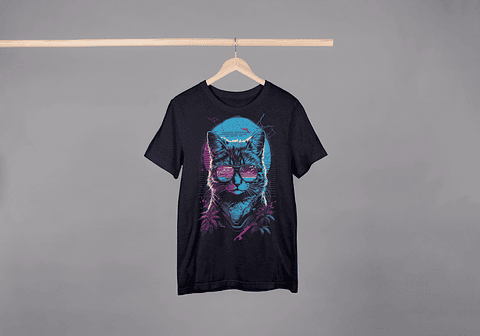 T-shirt “Gato Vibes Retro”
