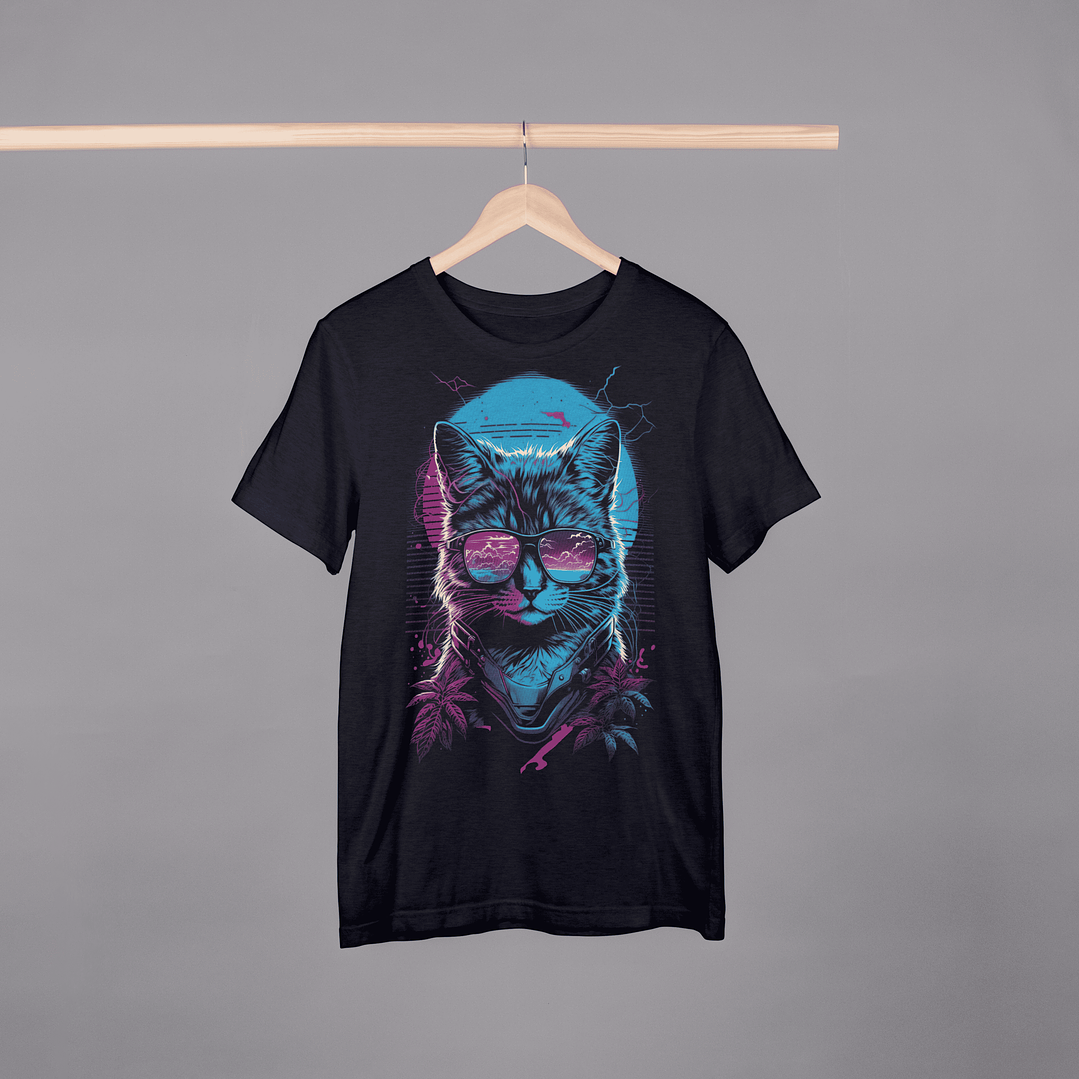 T-shirt “Gato Vibes Retro” 1