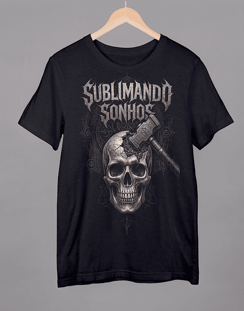 T-shirt Sublimando Sonhos - Iron Skull & Mjölnir Style