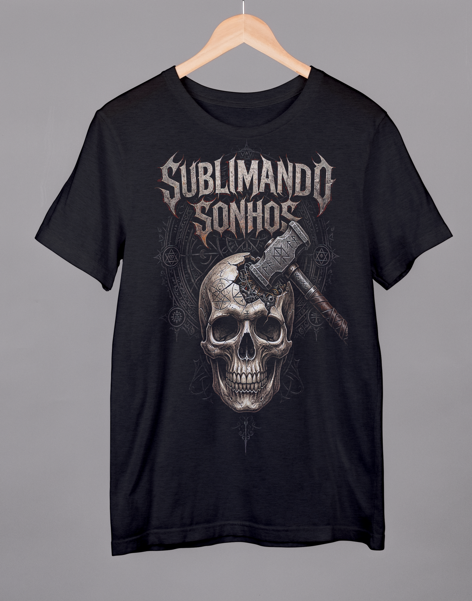 T-shirt Sublimando Sonhos - Iron Skull & Mjölnir Style 1
