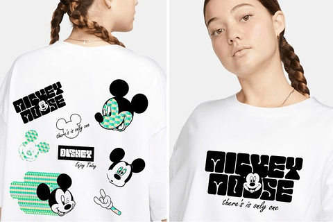 T-shirt Oversized Mickey Mouse Streetwear – Estilo Retro & Urban White