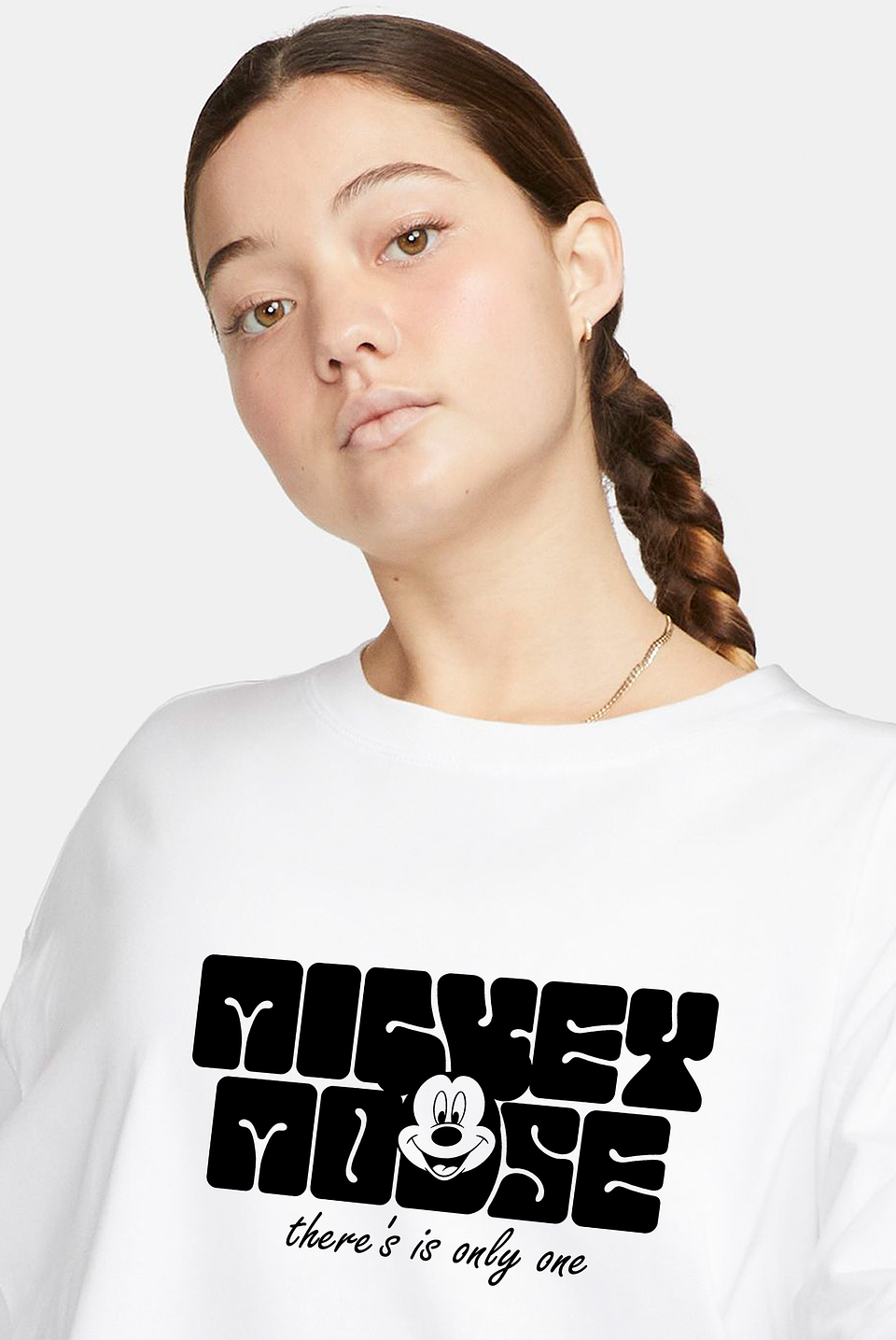 T-shirt Oversized Mickey Mouse Streetwear – Estilo Retro & Urban White 2