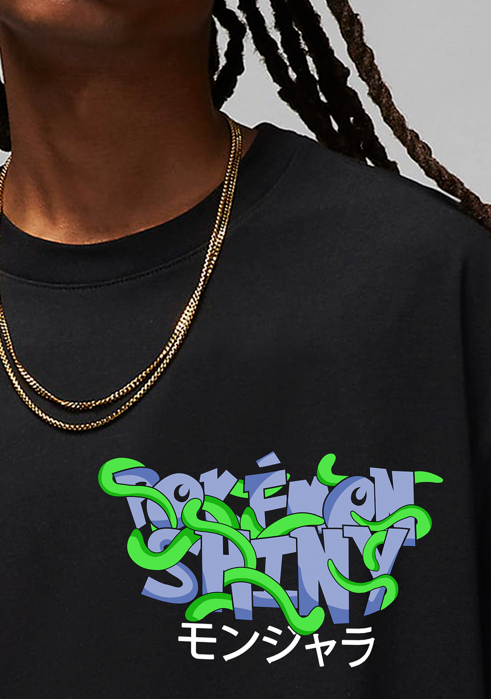 T-shirt Oversized Pokémon Shiny Tangela – Streetwear Black Edition Art 2