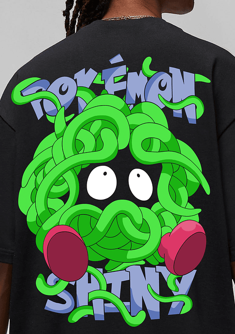 T-shirt Oversized Pokémon Shiny Tangela – Streetwear Black Edition Art
