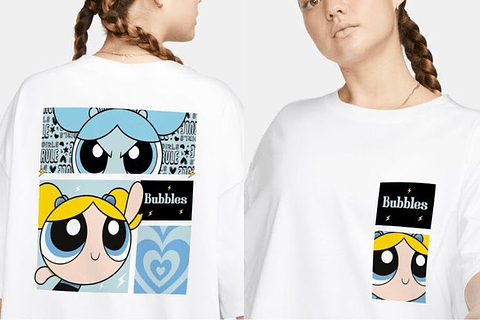 T-shirt Oversized Bubbles Powerpuff Girls – White Streetwear Edition