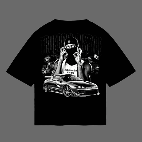 T-shirt Oversized Black "True Born Style" – JDM Drift Culture & Streetwear Tee