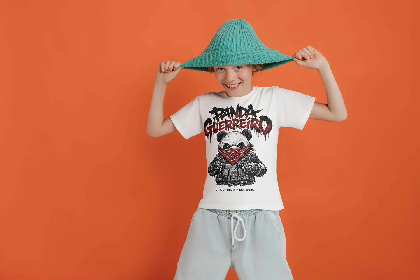 T-shirt Infantil Panda Guerreiro 1