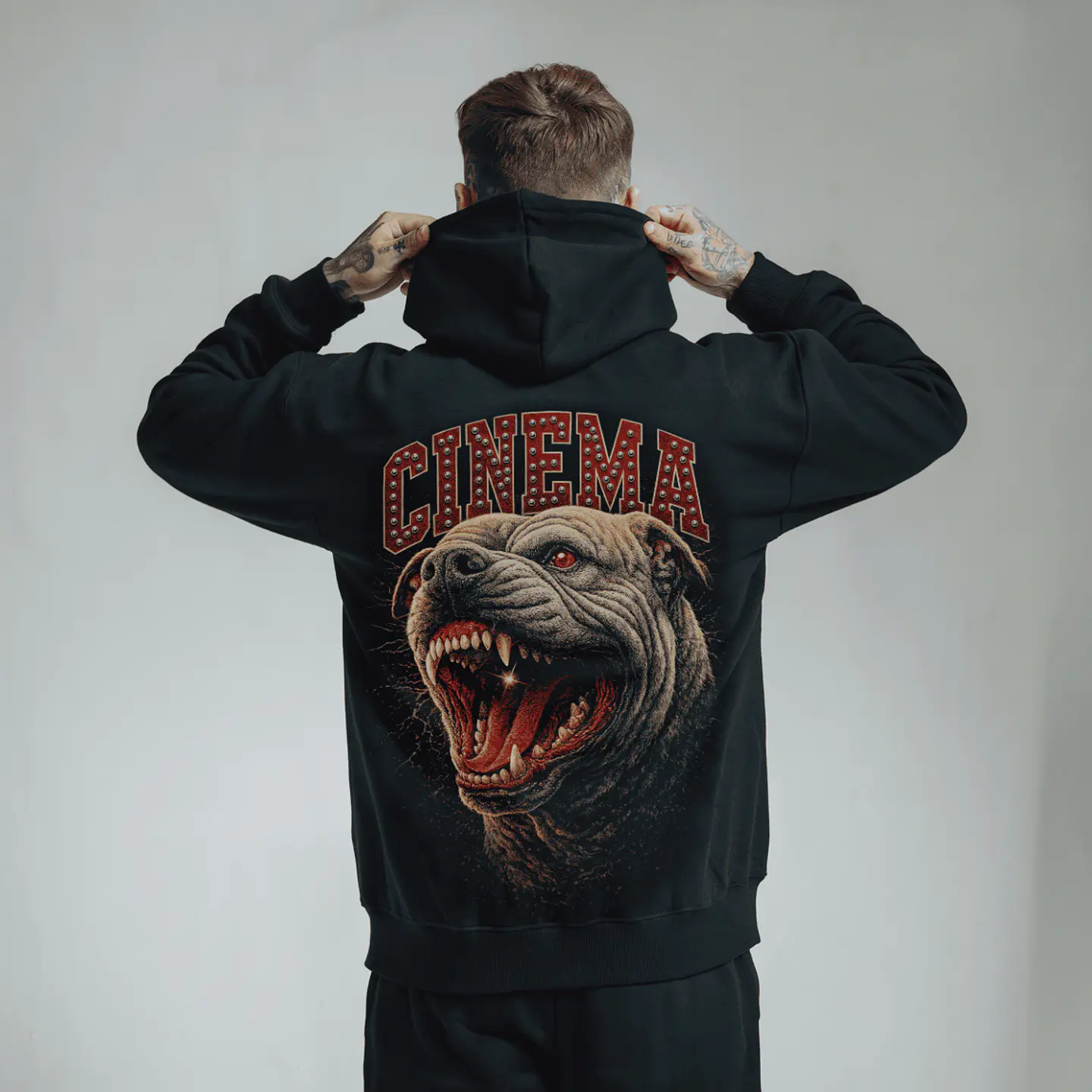 Hoodie Premium Cinema Pitbull Skull - Streetwear Edição Limitada 1