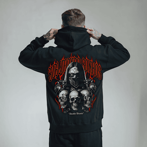 Hoodie Premium Sublimando Sonhos Flame Skull - Edição Gothic Streetwear