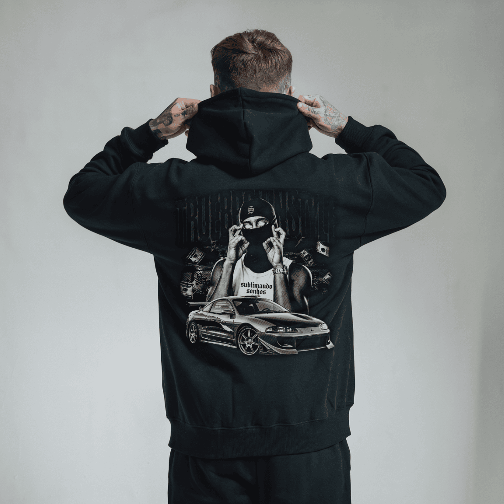 Hoodie Premium Sublimando Sonhos JDM Eclipse Flame - Edição Street Racing 1