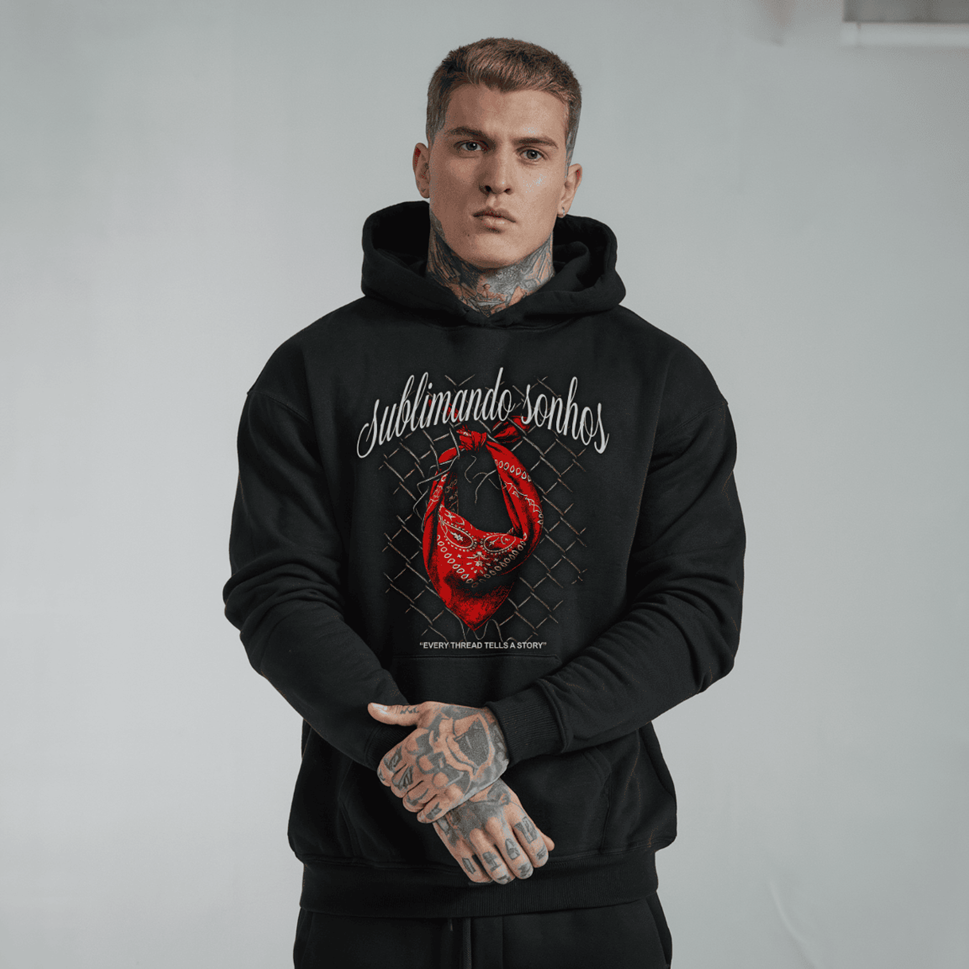 Hoodie Premium Bandana Chain-Link - Streetwear Edição Limitada 