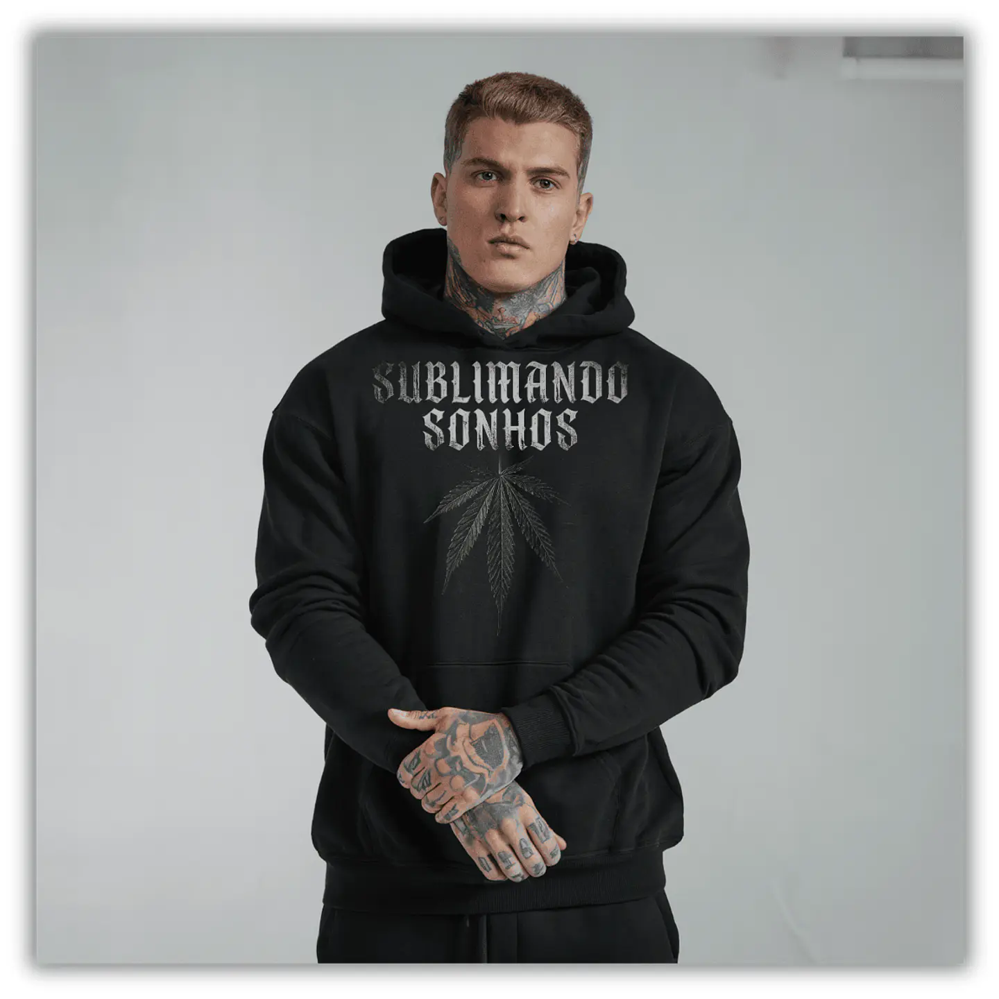 Hoodie Premium Goth Stone Weed - Streetwear Edição Limitada Cann 2