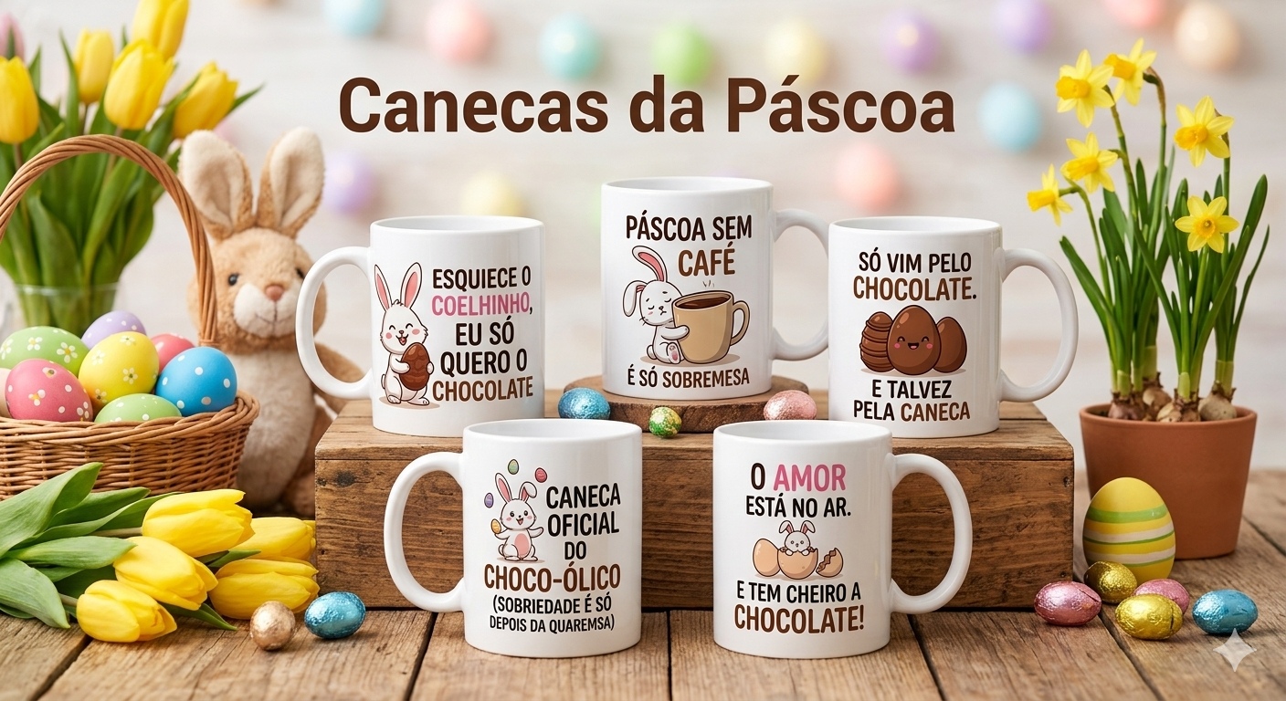 Canecas da Páscoa Criativas e Divertidas - Edição Limitada 2026
