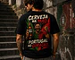 T-shirt Portugal 2026 Preta – Cerveja na Mão, Portugal no Coração - Thumbnail 1