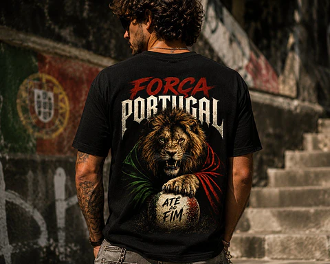T-shirt Portugal 2026 Preta – Força Portugal Até ao Fim