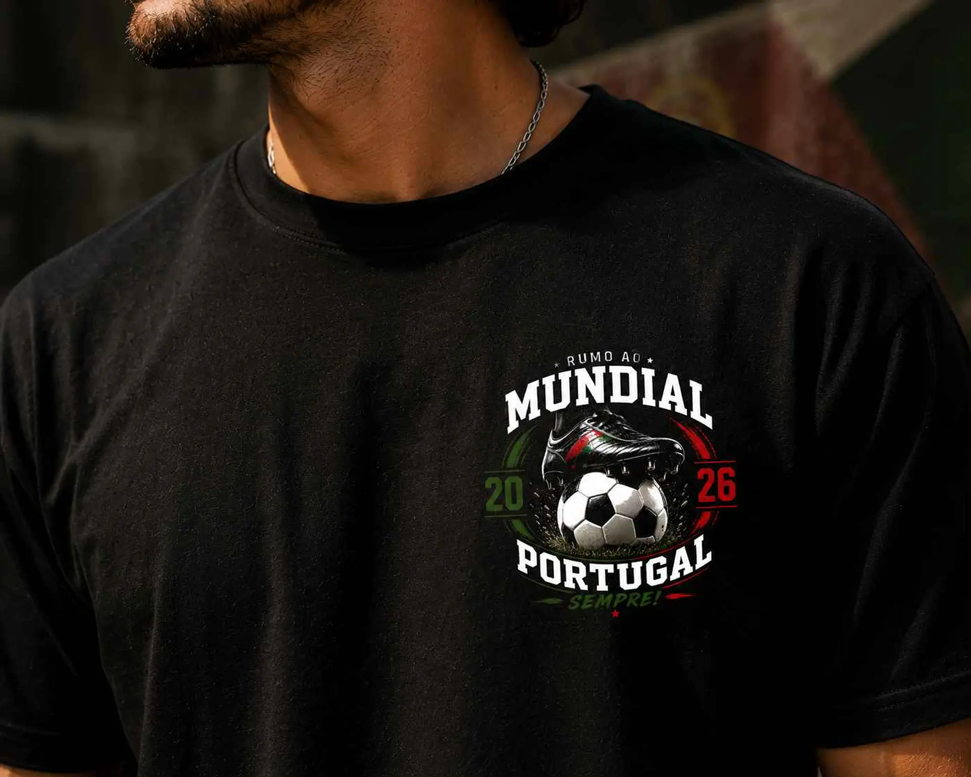 T-shirt Portugal 2026 Preta – Força Portugal Até ao Fim 3
