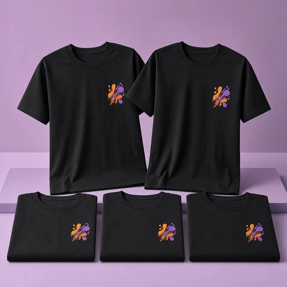 Pack 5 T-shirts Personalizadas Iguais — Foto ou Logótipo 6