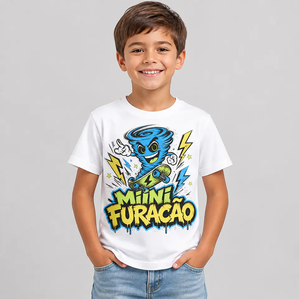 T-shirt Infantil de Menino — Mini Furacão 1