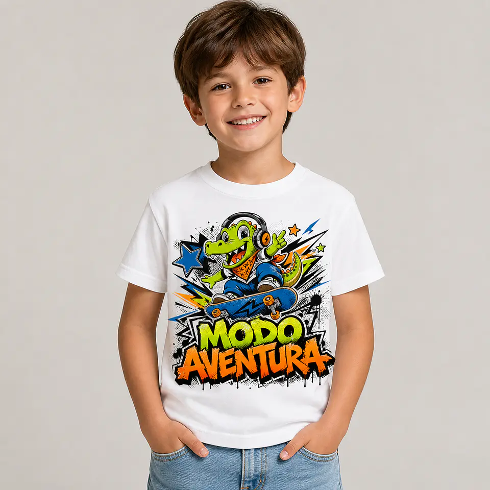 T-shirt Infantil de Menino — Modo Aventura 1