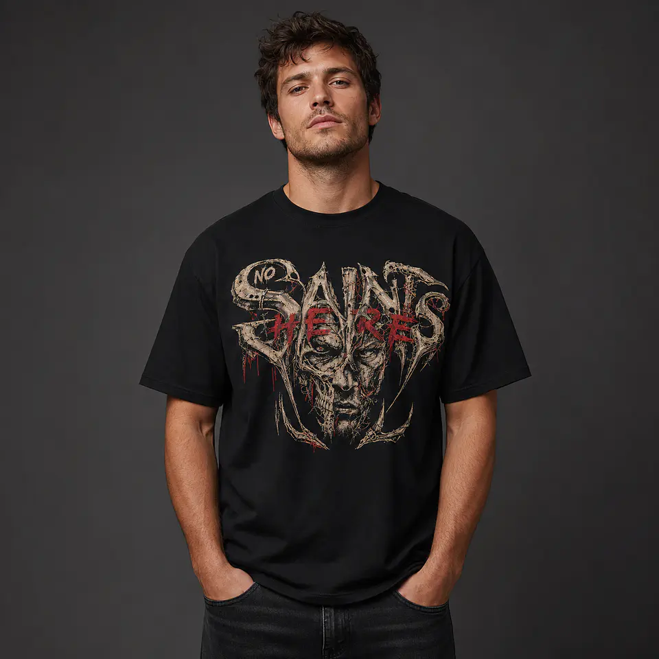 T-shirt Preta Adulto — No Hearts 1