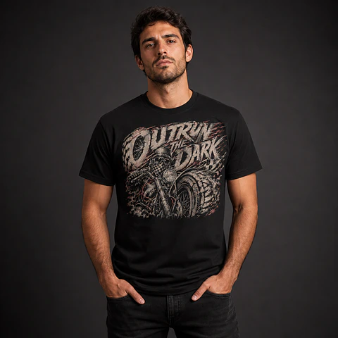 T-shirt Preta Adulto — Outrun the Dark